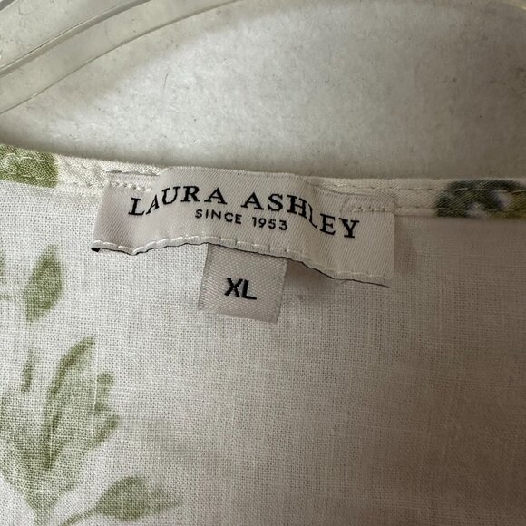 Laura Ashley Floral Bow tie Front Coquette Cottagecore Bridal Ballet XL linen - Picture 4 of 7
